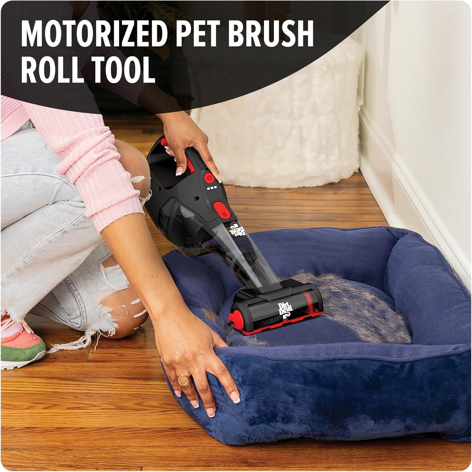 image:imageDirt Devil 16V Deep Clean Cordless Handheld Vacuum Cleaner Powerful Suction Lightweight Includes Motorized Pet Brush Roll Tool and Rechargeable Battery Extended Run Time Portable Vacuum Cleaner