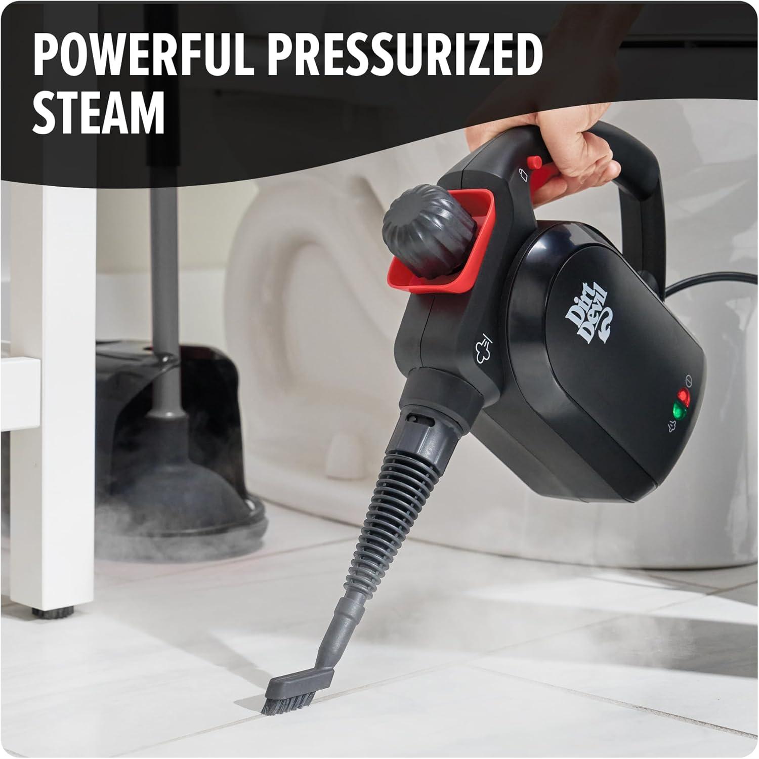 image:imageDirt Devil 7in1 Handheld Steamer Pressurized Steam Cleaner for Home Use XL Water Tank Includes Specialized Cleaning Tools Portable Steam Cleaner for Bathroom Clothes Furniture and More