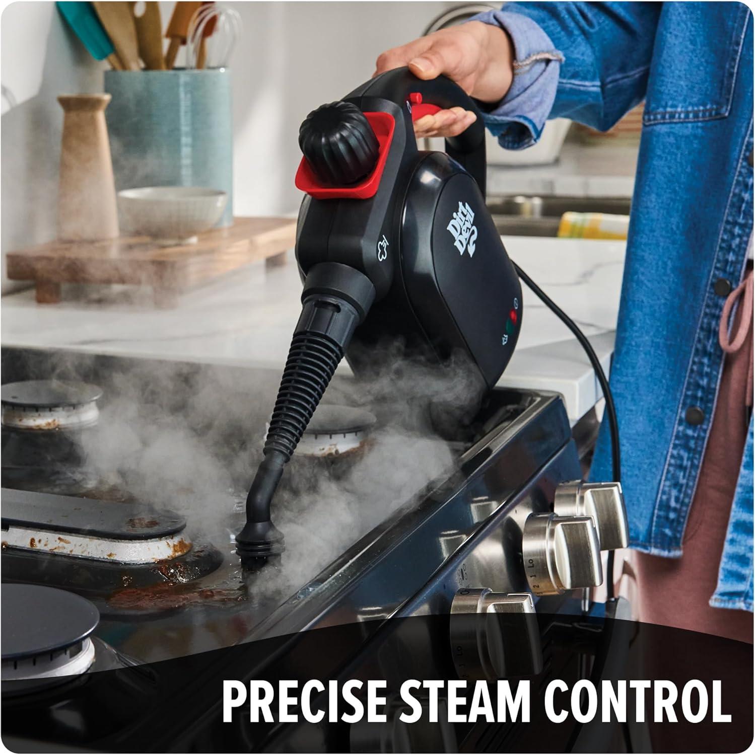 image:imageDirt Devil 7in1 Handheld Steamer Pressurized Steam Cleaner for Home Use XL Water Tank Includes Specialized Cleaning Tools Portable Steam Cleaner for Bathroom Clothes Furniture and More