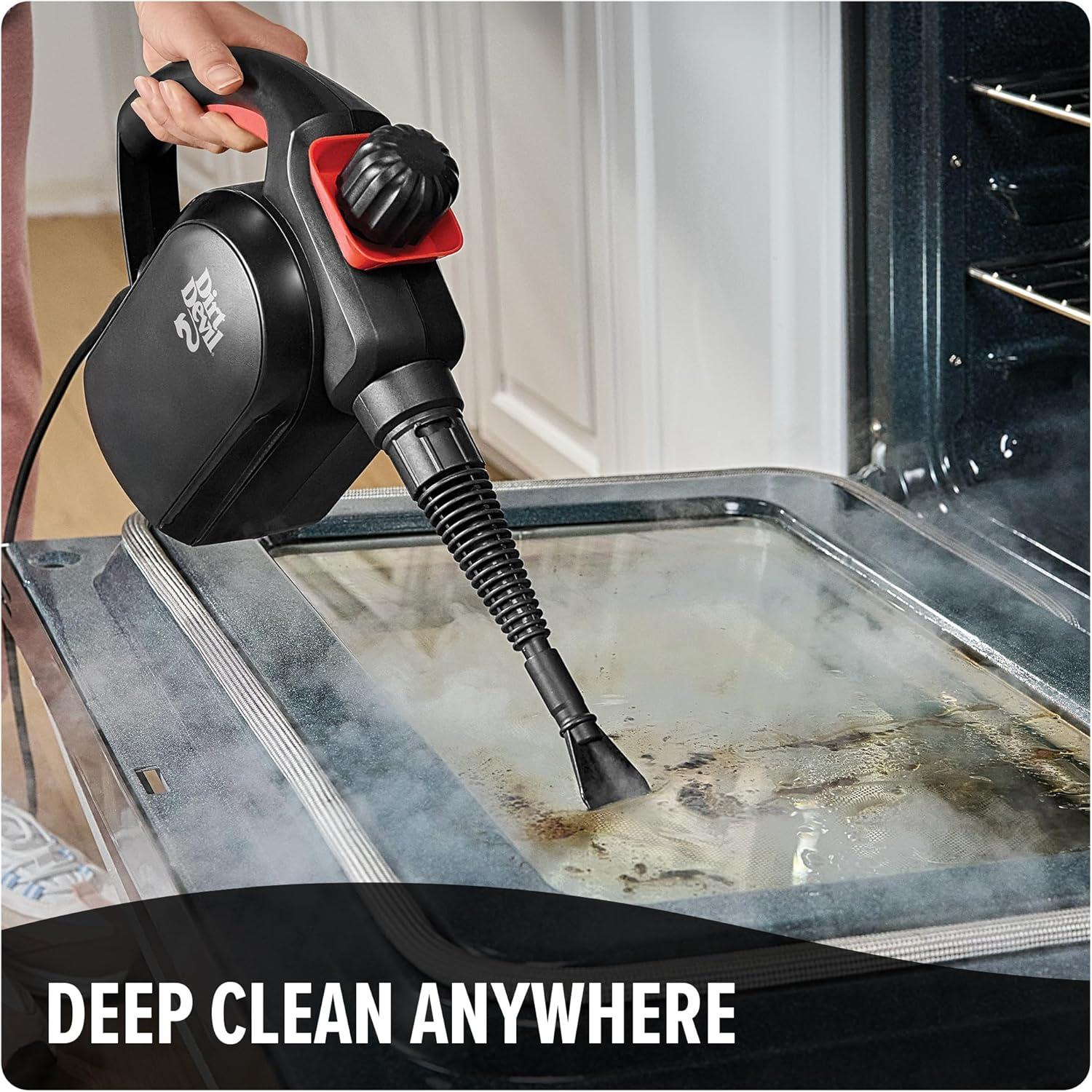 image:imageDirt Devil 7in1 Handheld Steamer Pressurized Steam Cleaner for Home Use XL Water Tank Includes Specialized Cleaning Tools Portable Steam Cleaner for Bathroom Clothes Furniture and More