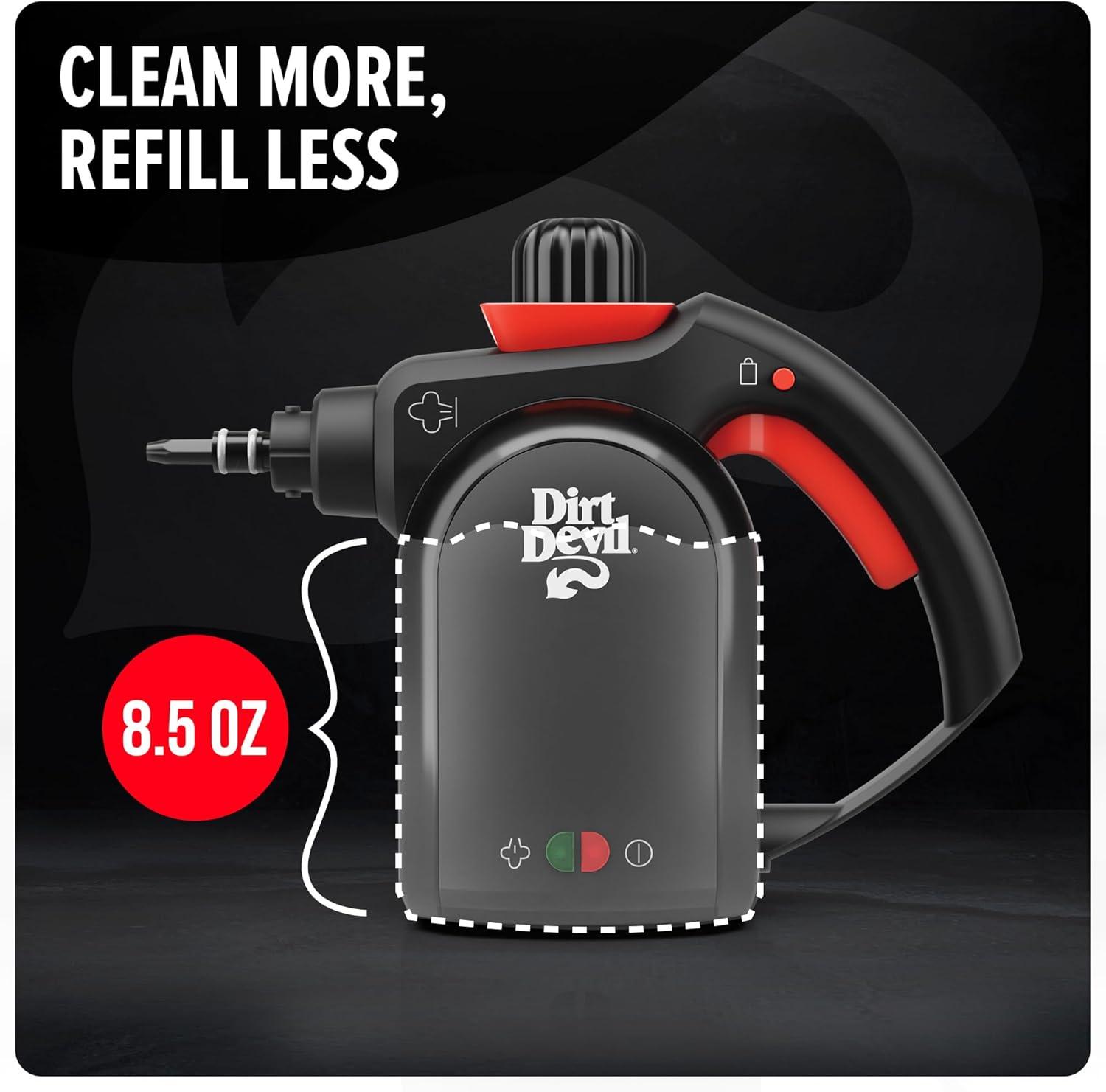 image:imageDirt Devil 7in1 Handheld Steamer Pressurized Steam Cleaner for Home Use XL Water Tank Includes Specialized Cleaning Tools Portable Steam Cleaner for Bathroom Clothes Furniture and More