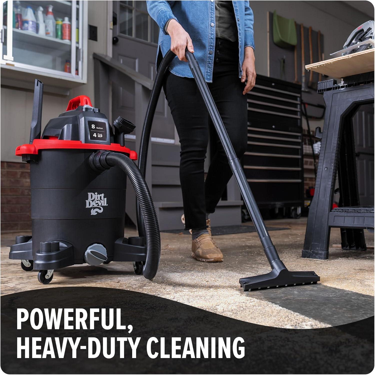 image:imageDirt Devil 8 Gallon Corded Wet Dry Shop Vacuum Portable Heavy Duty Vacuum for Garage Home Workshop or Vehicle Compact Design with Versatile Tools WetDry Shop Vac8Gallon