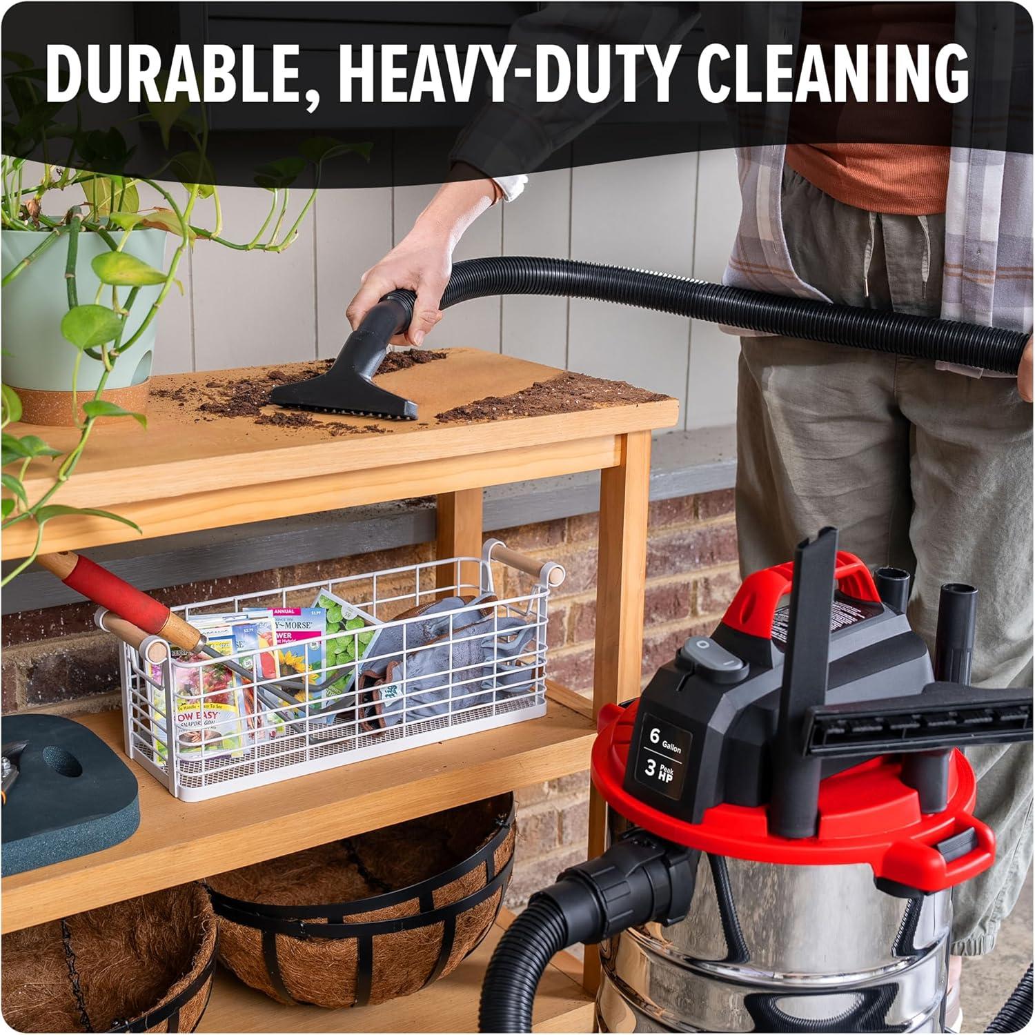 image:imageDirt Devil 8 Gallon Corded Wet Dry Shop Vacuum Portable Heavy Duty Vacuum for Garage Home Workshop or Vehicle Compact Design with Versatile Tools WetDry Shop Vac6Gallon
