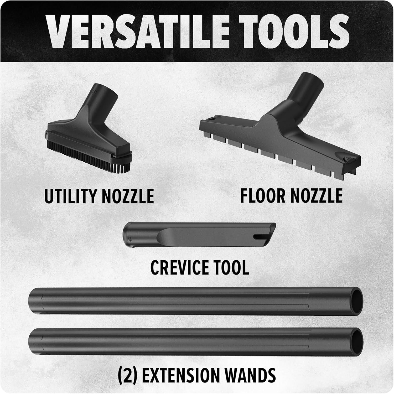 image:imageDirt Devil 8 Gallon Corded Wet Dry Shop Vacuum Portable Heavy Duty Vacuum for Garage Home Workshop or Vehicle Compact Design with Versatile Tools WetDry Shop Vac8Gallon