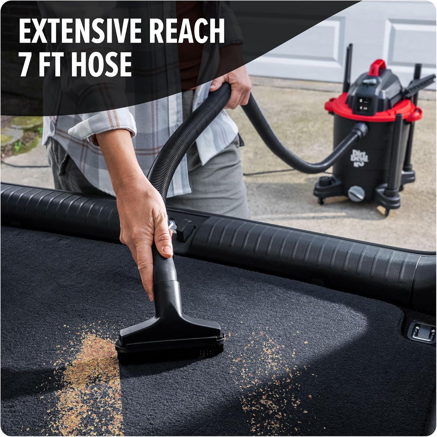 image:imageDirt Devil 8 Gallon Corded Wet Dry Shop Vacuum Portable Heavy Duty Vacuum for Garage Home Workshop or Vehicle Compact Design with Versatile Tools WetDry Shop Vac8Gallon