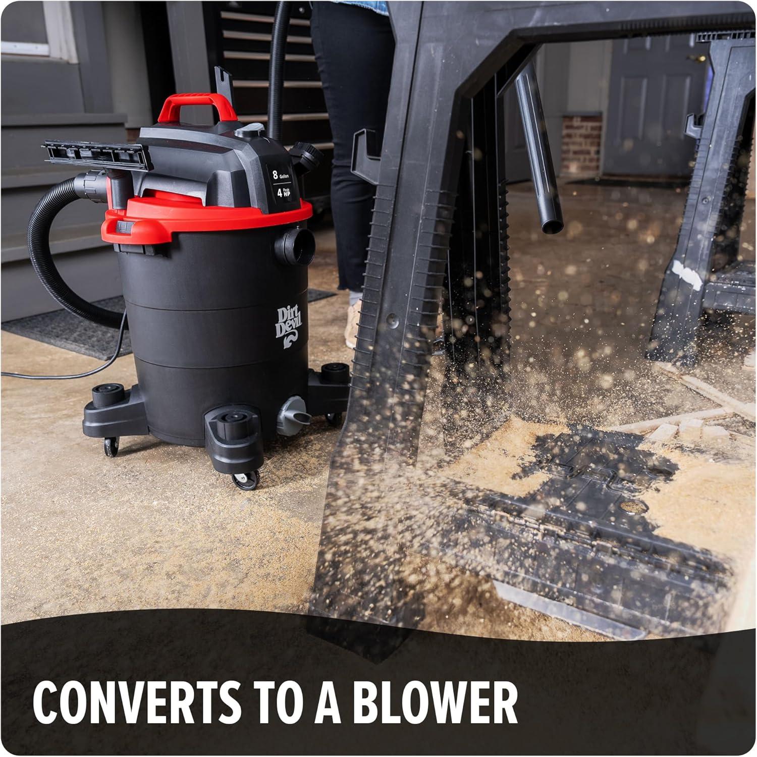 image:imageDirt Devil 8 Gallon Corded Wet Dry Shop Vacuum Portable Heavy Duty Vacuum for Garage Home Workshop or Vehicle Compact Design with Versatile Tools WetDry Shop Vac8Gallon