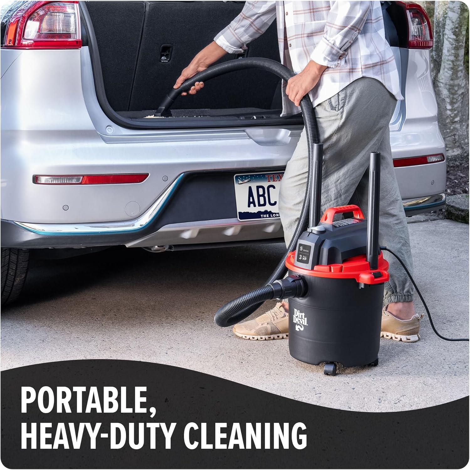 image:imageDirt Devil 8 Gallon Corded Wet Dry Shop Vacuum Portable Heavy Duty Vacuum for Garage Home Workshop or Vehicle Compact Design with Versatile Tools WetDry Shop Vac5Gallon