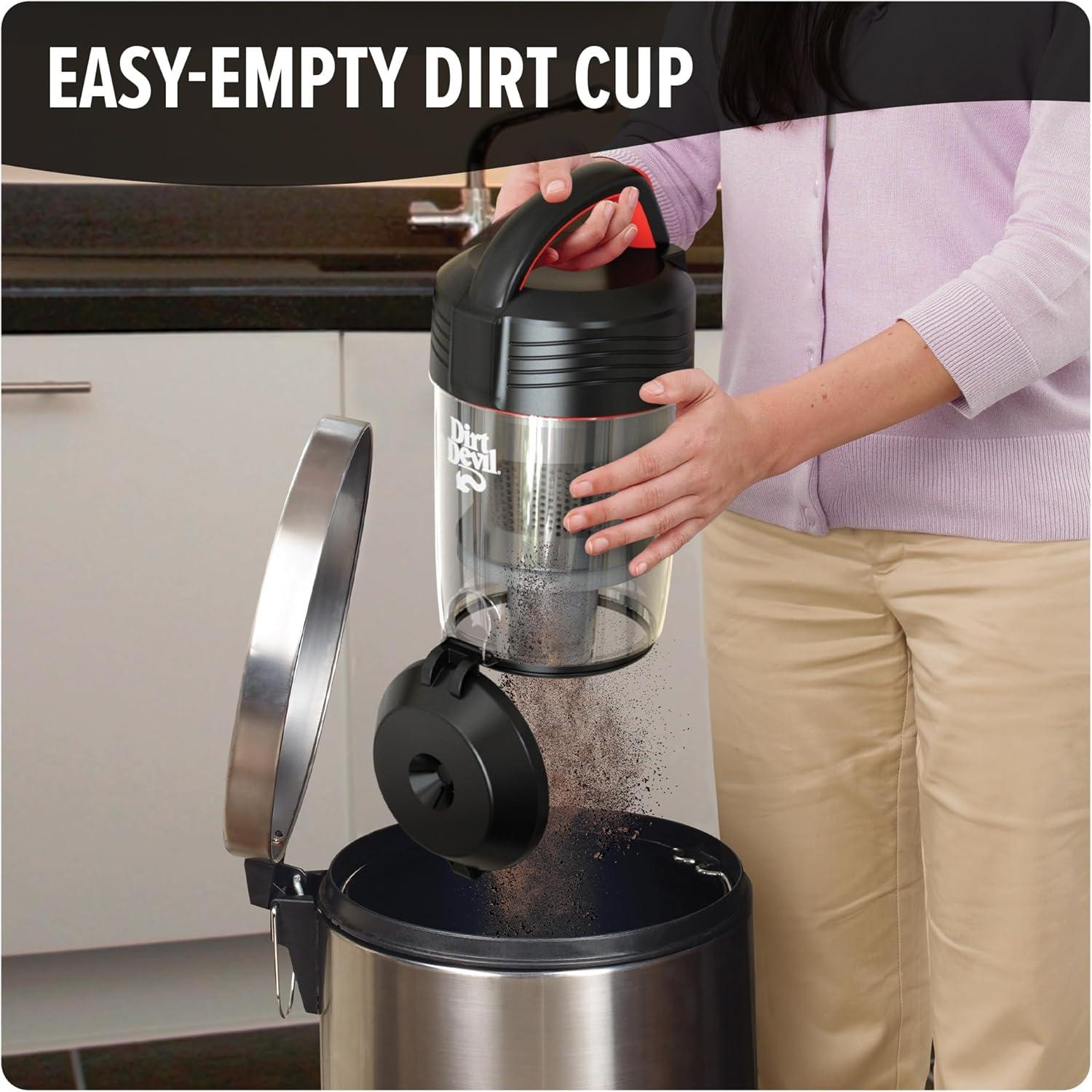 image:imageDirt Devil Bagless Canister Vacuum Cleaner with Cord Rewind for Carpet and Hard Floors Lightweight Powerful Suction with Versatile Tools Corded Canister Vacuum Cleaners for Home Use