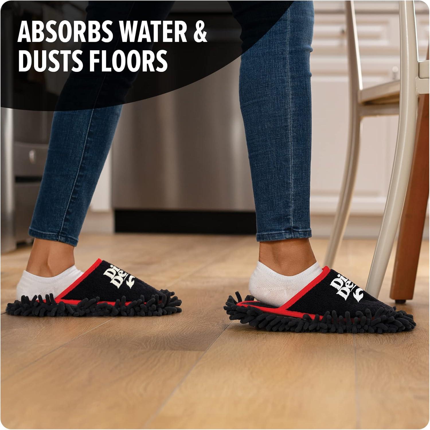 image:imageDirt Devil Cleaning Slippers Detachable and Washable Microfiber Dusting Shoes For Hard Floors and Baseboards Mop Slippers for Floor Cleaning and Dusting
