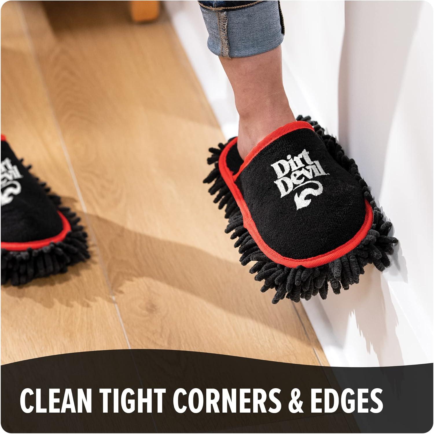 image:imageDirt Devil Cleaning Slippers Detachable and Washable Microfiber Dusting Shoes For Hard Floors and Baseboards Mop Slippers for Floor Cleaning and Dusting