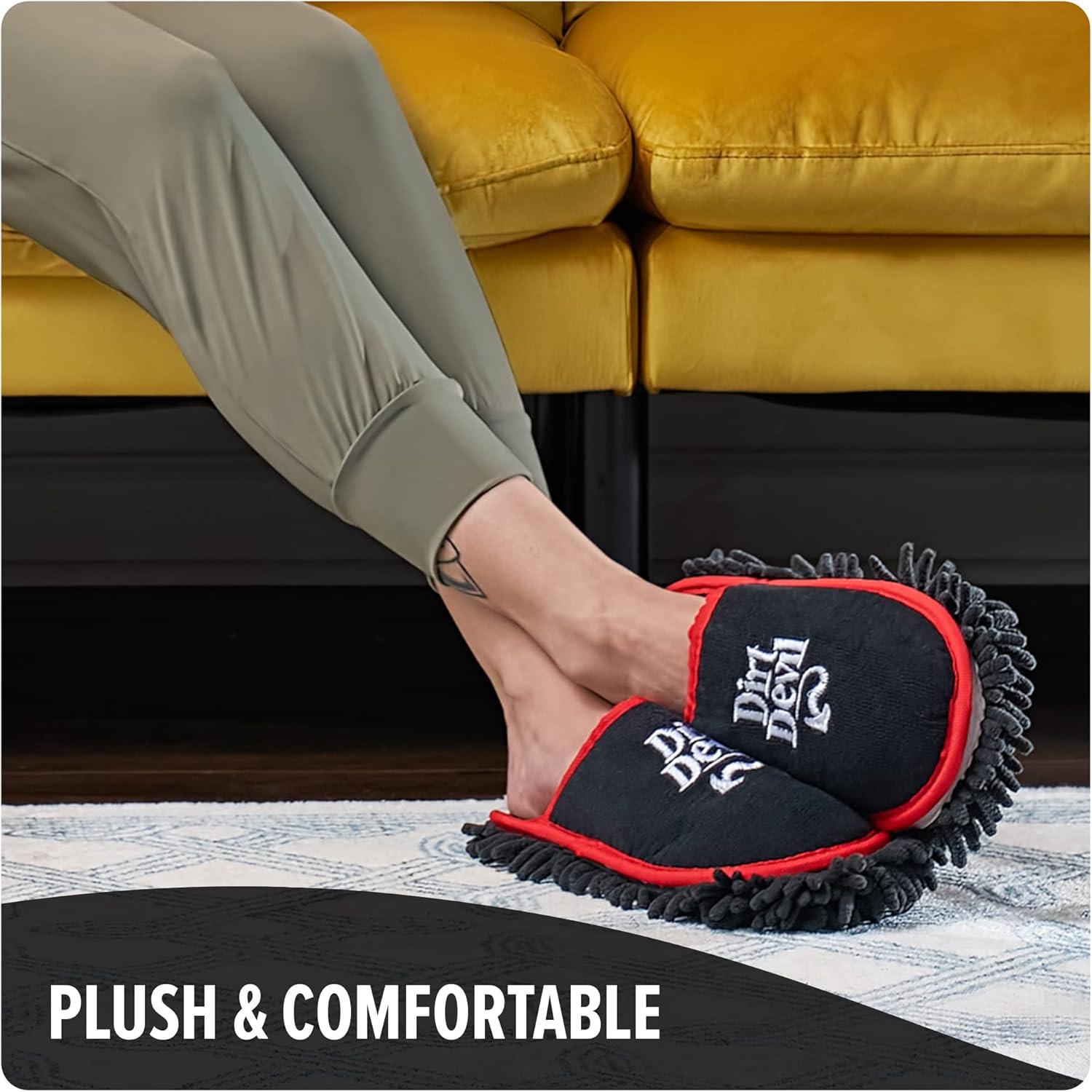 image:imageDirt Devil Cleaning Slippers Detachable and Washable Microfiber Dusting Shoes For Hard Floors and Baseboards Mop Slippers for Floor Cleaning and Dusting