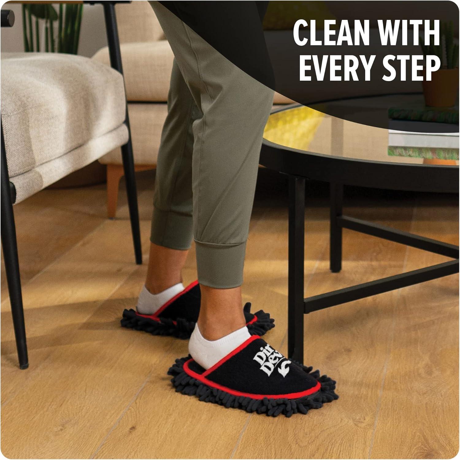 image:imageDirt Devil Cleaning Slippers Detachable and Washable Microfiber Dusting Shoes For Hard Floors and Baseboards Mop Slippers for Floor Cleaning and Dusting