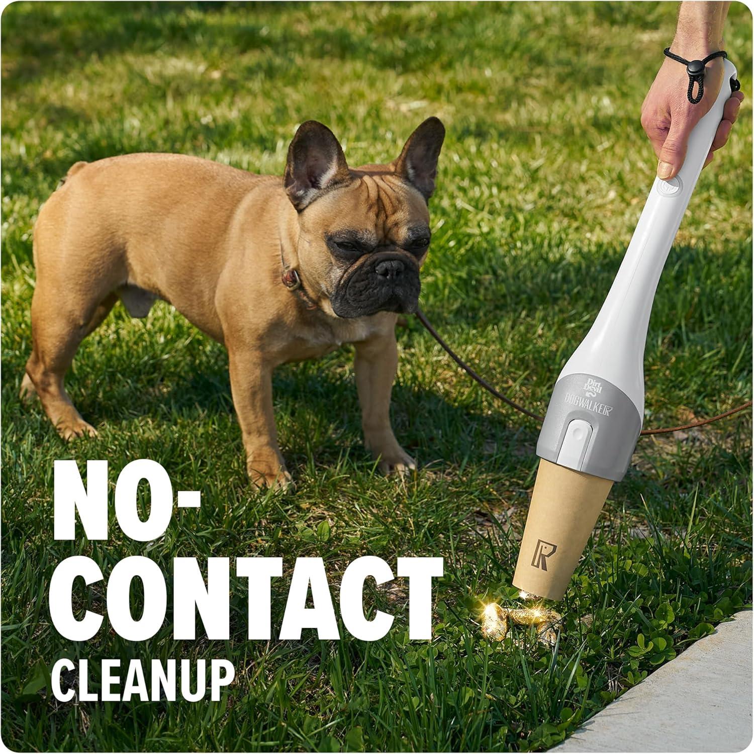 image:imageDirt Devil Dogwalker Pet Waste Vacuum Portable Handheld Vacuum NoContact Poop Scooper for Dogs Ideal for Dogs up to 50 Pounds Dog Poop Scooper for Yard Cleanup and Walks