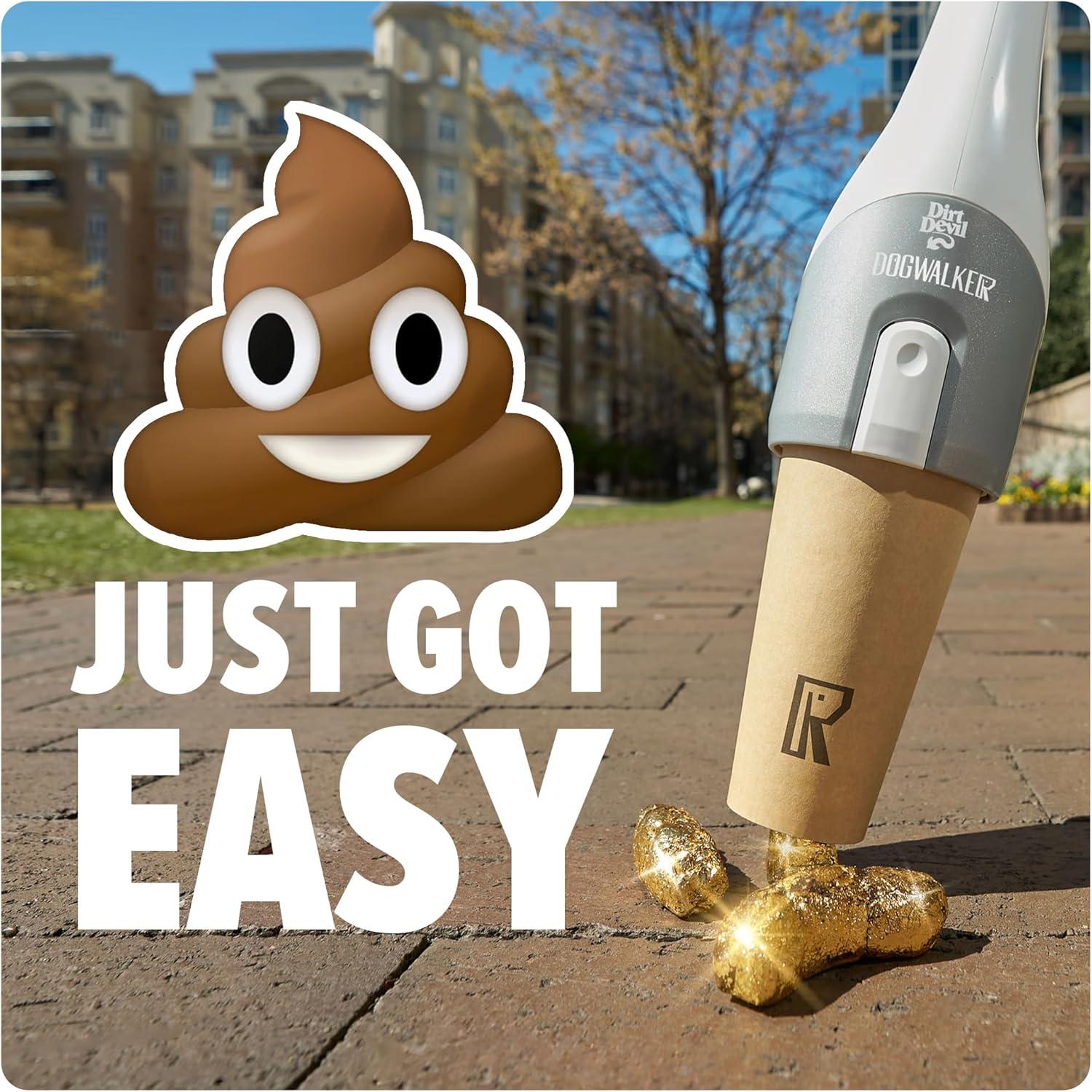 image:imageDirt Devil Dogwalker Pet Waste Vacuum Portable Handheld Vacuum NoContact Poop Scooper for Dogs Ideal for Dogs up to 50 Pounds Dog Poop Scooper for Yard Cleanup and Walks