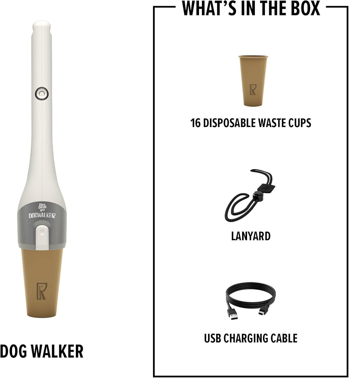 image:imageDirt Devil Dogwalker Pet Waste Vacuum Portable Handheld Vacuum NoContact Poop Scooper for Dogs Ideal for Dogs up to 50 Pounds Dog Poop Scooper for Yard Cleanup and Walks