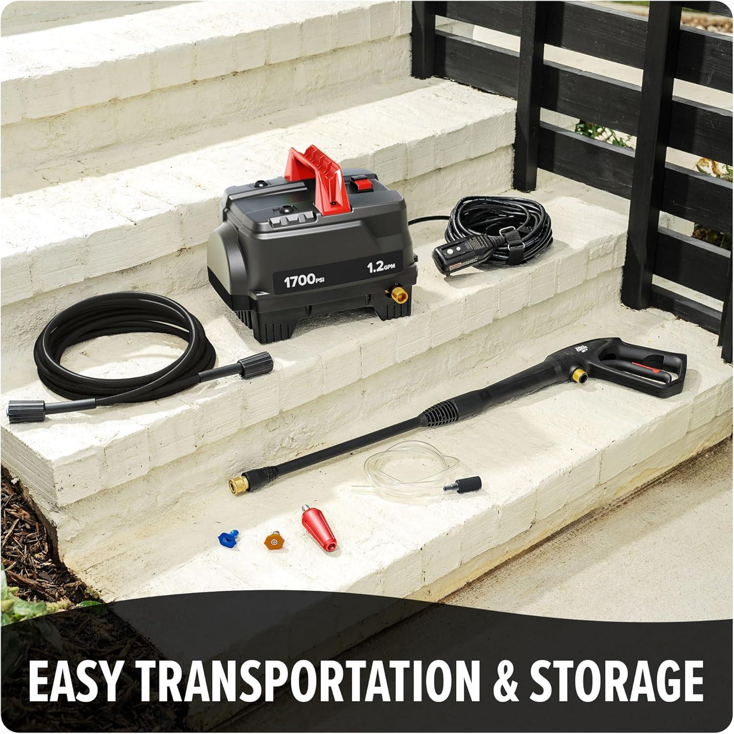 image:imageDirt Devil Electric Pressure Washer 1700 PSI Power Washer with Included Attachments Lightweight and Compact High Pressure Cleaning for Concrete Patios Cars Outdoor Furniture and More
