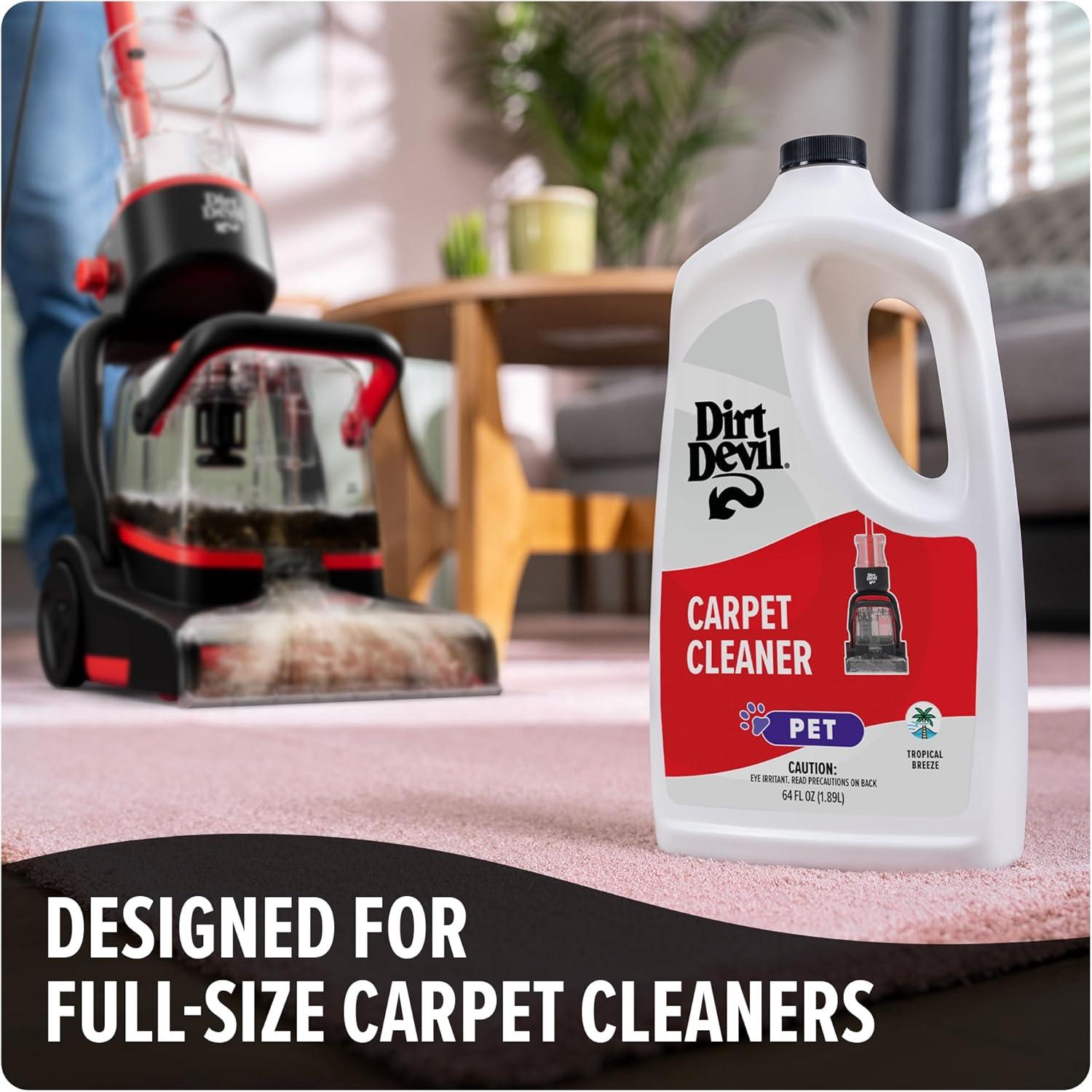 image:imageDirt Devil Full Size Carpet Cleaner Machine for Carpet and Upholstery Deep Cleaning Carpet Shampooer Machine with Two Cleaning Modes Pair with Dirt Devil Carpet Cleaner Solution64 fl oz Pack of 1