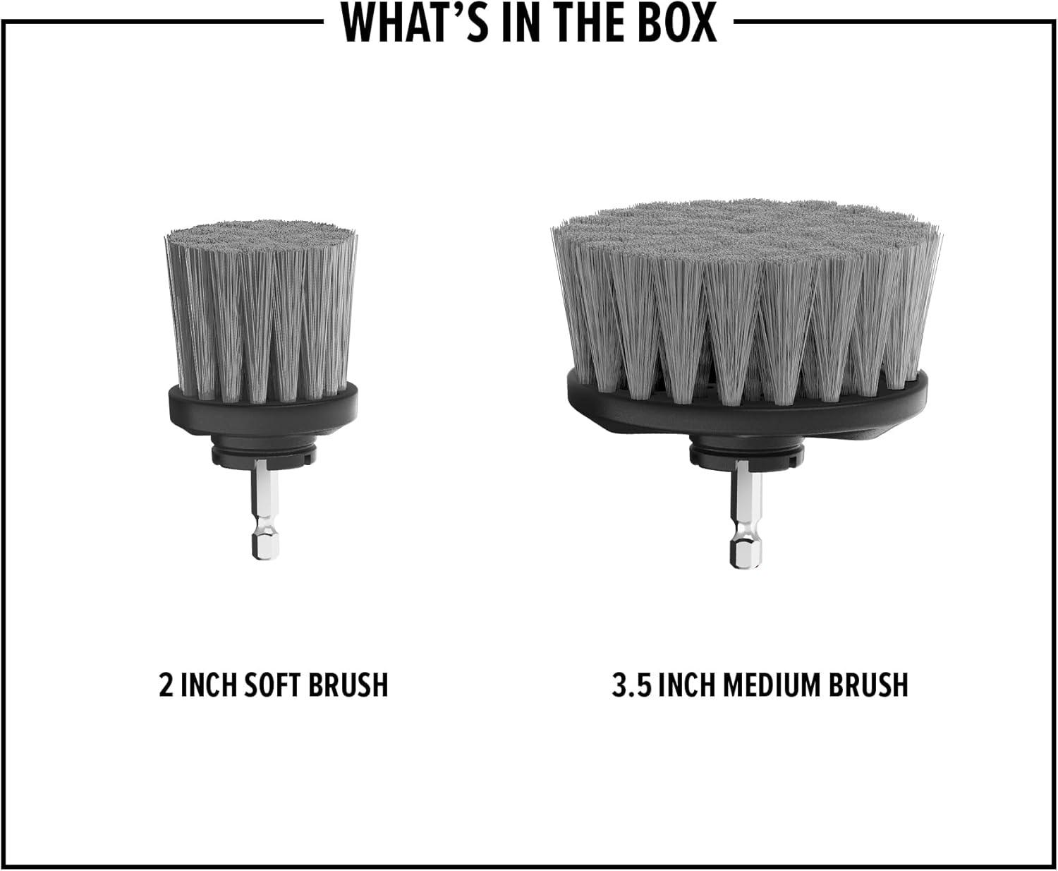image:imageDirt Devil Handheld Pommel Scrubbing Brush 35 Includes Medium Bristle Head Comfortable Ergonomic Grip Interchangeable Brushes Ideal for General Purpose CleaningMedium Bristle Brush