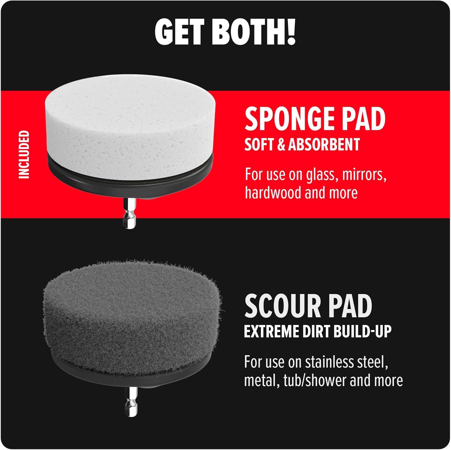 image:imageDirt Devil Handheld Pommel Scrubbing Brush 35 Includes Medium Bristle Head Comfortable Ergonomic Grip Interchangeable Brushes Ideal for General Purpose CleaningSponge Pad Kit