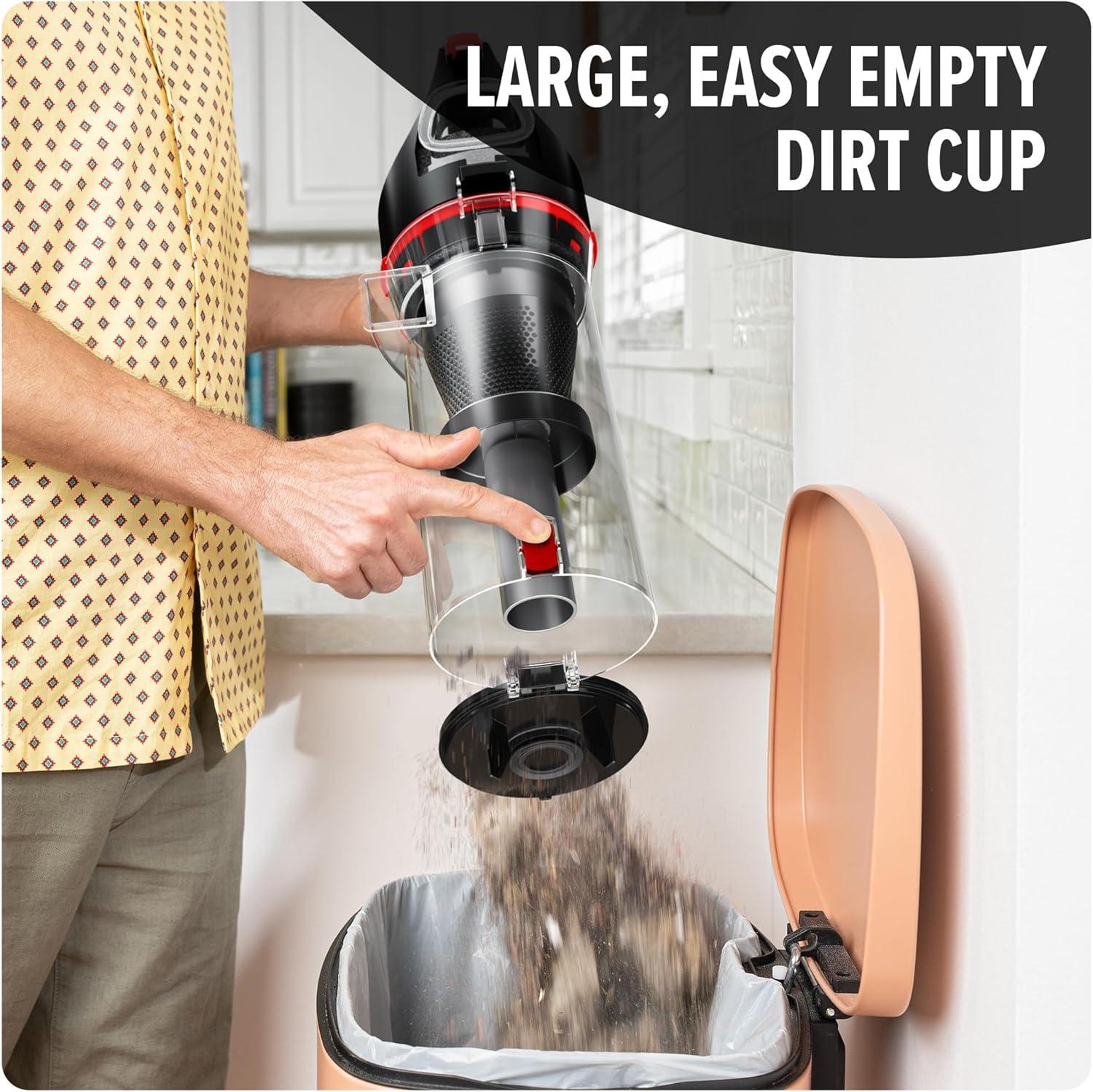 image:imageDirt Devil MultiSurface Upright Bagless Vacuum Cleaner for Carpet and Hard Floor Powerful Lightweight Corded Vacuum Cleaners for Home Use RedMultiSurface Extended Reach