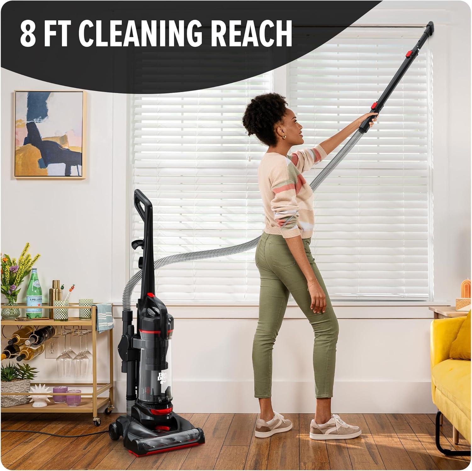 image:imageDirt Devil MultiSurface Upright Bagless Vacuum Cleaner for Carpet and Hard Floor Powerful Lightweight Corded Vacuum Cleaners for Home Use RedMultiSurface Total Pet