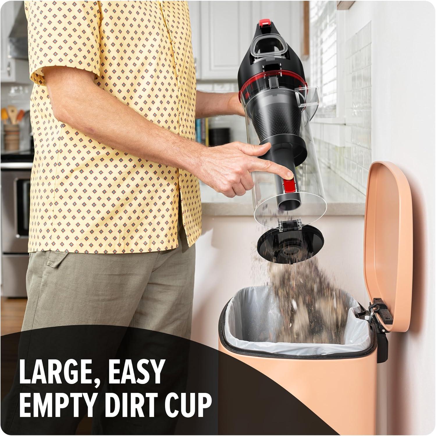 image:imageDirt Devil MultiSurface Upright Bagless Vacuum Cleaner for Carpet and Hard Floor Powerful Lightweight Corded Vacuum Cleaners for Home Use RedMultiSurface Total Pet