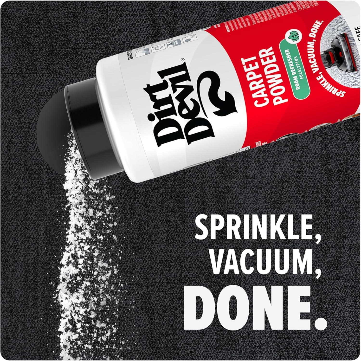 image:imageDirt Devil Pet Carpet Powder 32 oz Room Refresher and Pet Odor Eliminator Tropical Wind Scent Vacuum Cleaner Safe For Use on Carpets Rugs Upholstery and More Carpet Freshener Powder for HomeEucalyptus