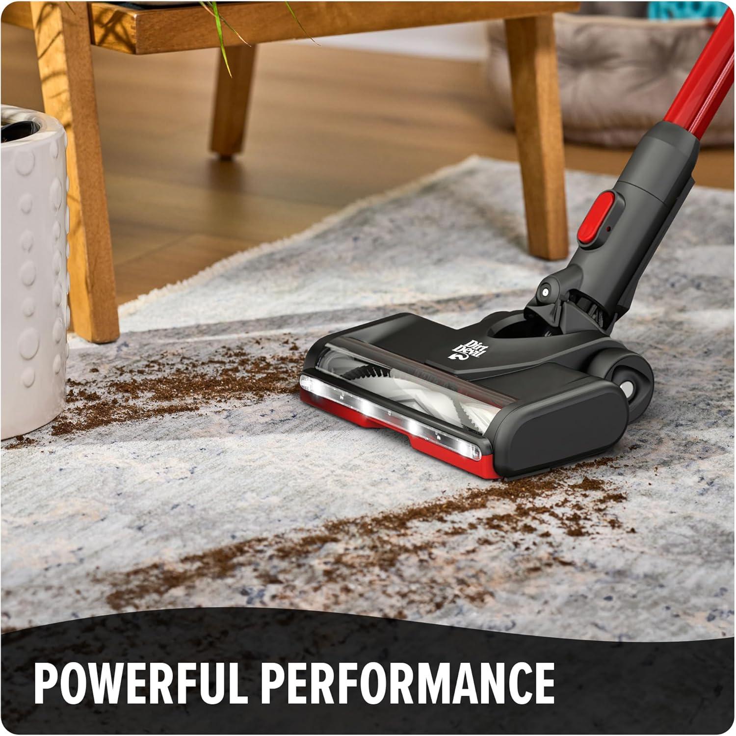 image:imageDirt Devil SelfStanding Cordless Stick Vacuum Cleaner with Included Tools for Carpet and Hard Floors Lightweight Design Powerful Suction LED Headlights BD57000V BlackStanding Stick Vac