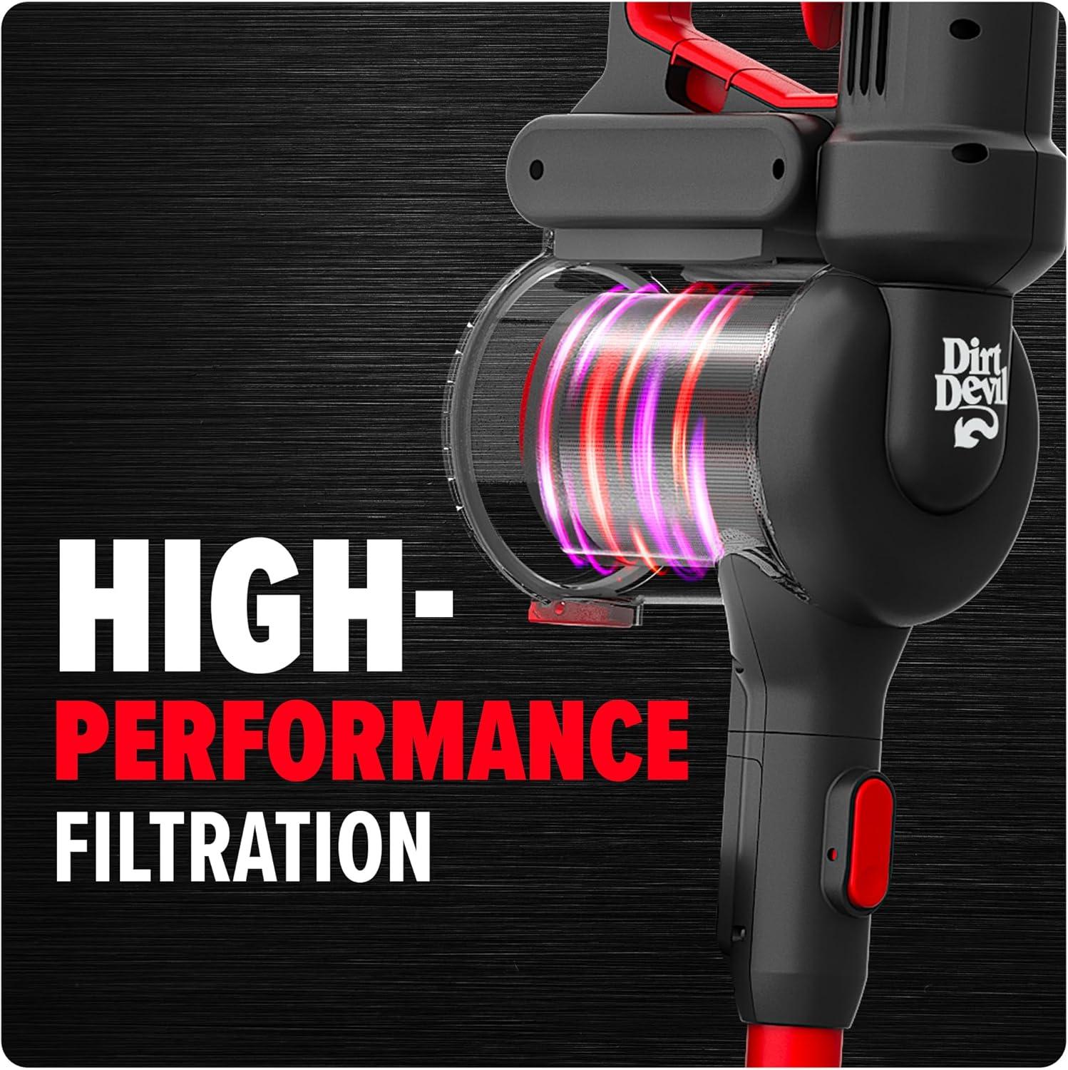 image:imageDirt Devil SelfStanding Cordless Stick Vacuum Cleaner with Included Tools for Carpet and Hard Floors Lightweight Design Powerful Suction LED Headlights BD57000V BlackStanding Stick Vac