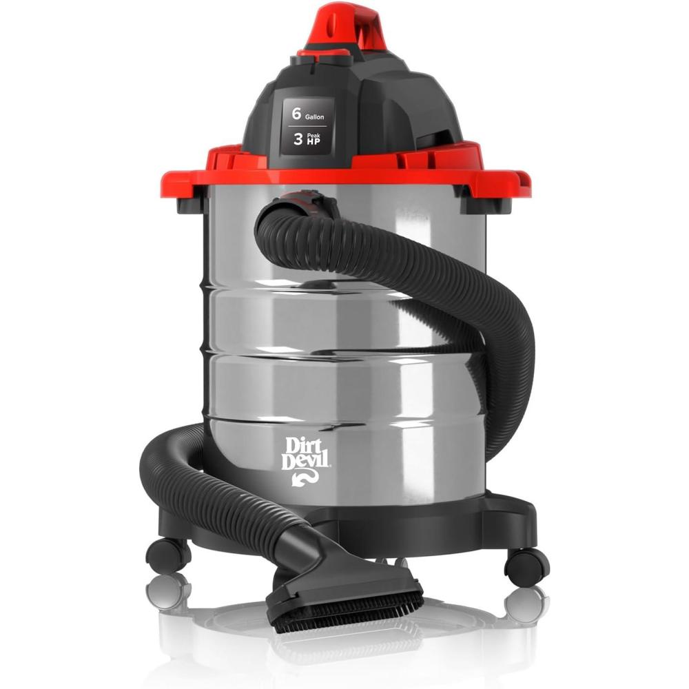 image:imageDirt Devil 8 Gallon Corded Wet Dry Shop Vacuum Portable Heavy Duty Vacuum for Garage Home Workshop or Vehicle Compact Design with Versatile Tools WetDry Shop Vac6Gallon