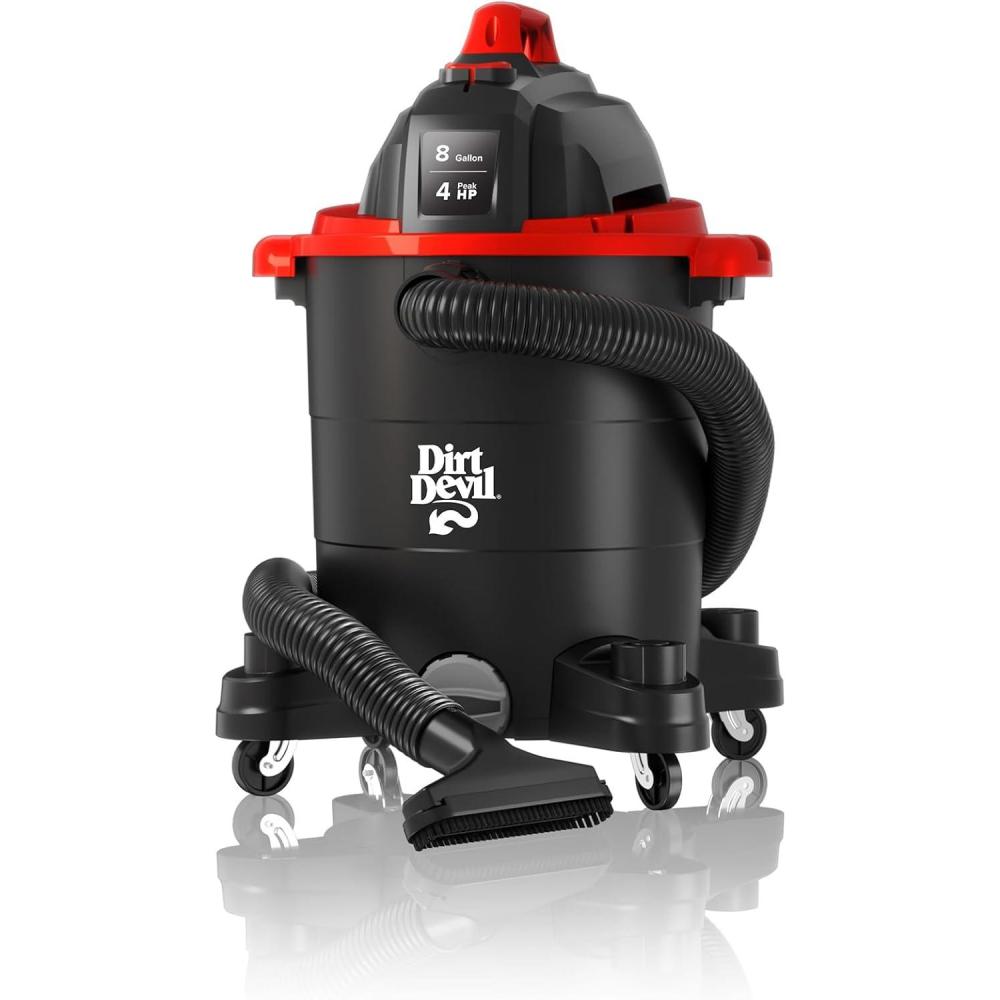 image:imageDirt Devil 8 Gallon Corded Wet Dry Shop Vacuum Portable Heavy Duty Vacuum for Garage Home Workshop or Vehicle Compact Design with Versatile Tools WetDry Shop Vac8Gallon