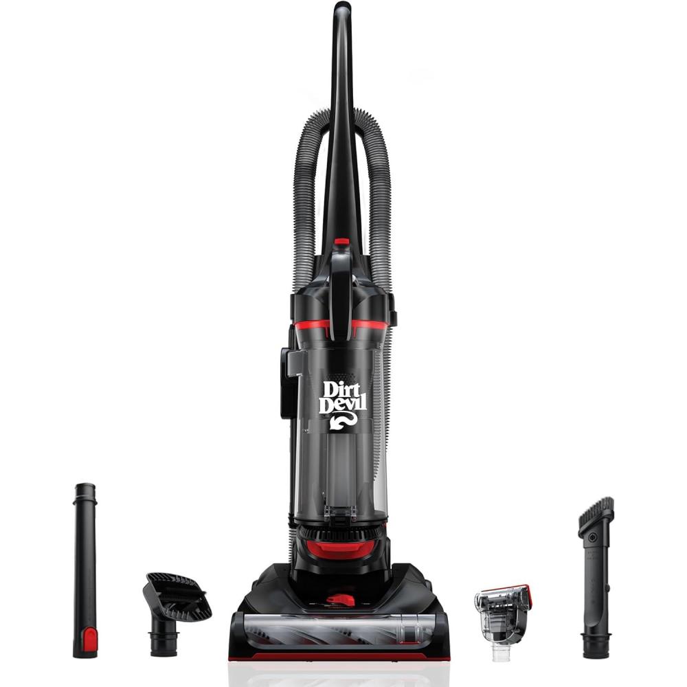 image:imageDirt Devil MultiSurface Upright Bagless Vacuum Cleaner for Carpet and Hard Floor Powerful Lightweight Corded Vacuum Cleaners for Home Use RedMultiSurface Total Pet