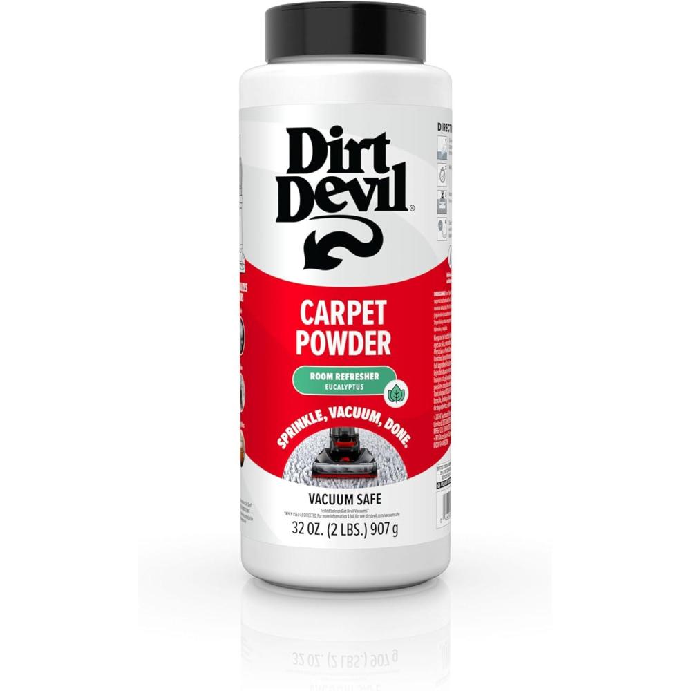 image:imageDirt Devil Pet Carpet Powder 32 oz Room Refresher and Pet Odor Eliminator Tropical Wind Scent Vacuum Cleaner Safe For Use on Carpets Rugs Upholstery and More Carpet Freshener Powder for HomeEucalyptus