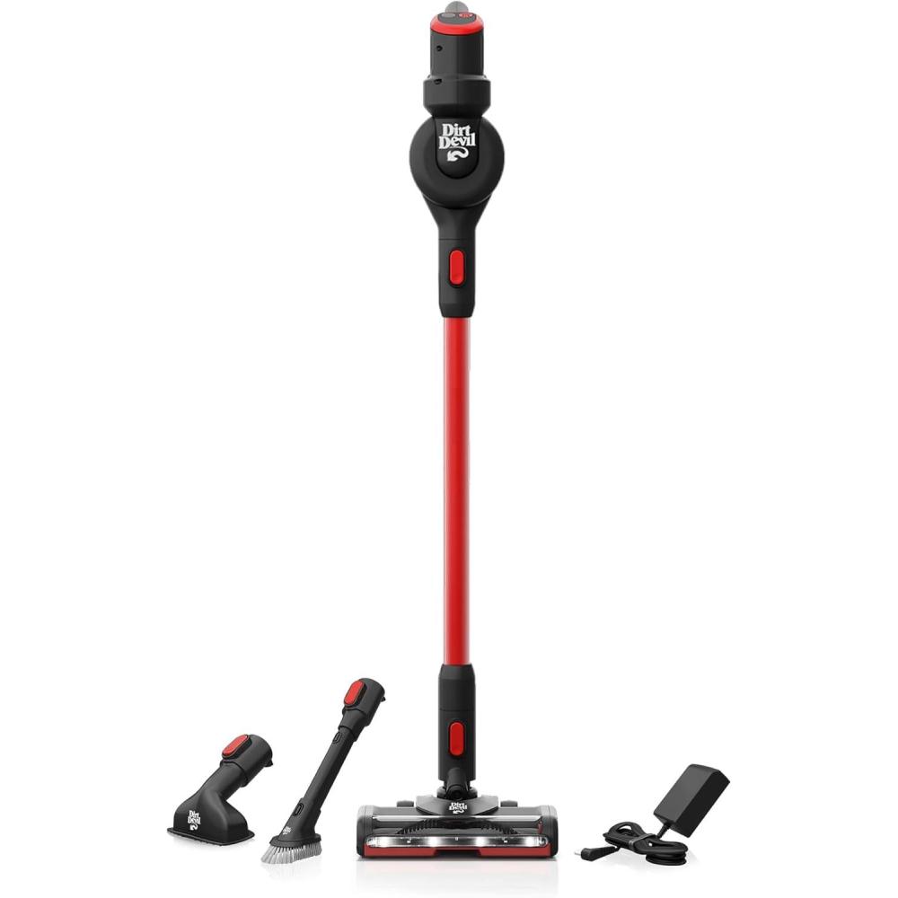 image:imageDirt Devil SelfStanding Cordless Stick Vacuum Cleaner with Included Tools for Carpet and Hard Floors Lightweight Design Powerful Suction LED Headlights BD57000V BlackStanding Stick Vac