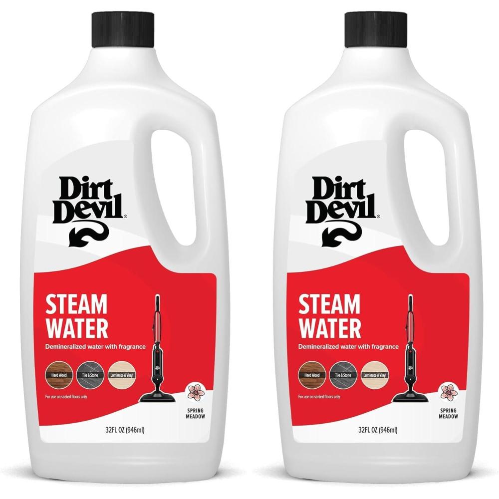 image:imageDirt Devil Steam Water Hard Floor Cleaner 32 oz Spring Meadow Scent Natural Hard Floor Demineralized Water Cleaner For Use on Sealed Hard Floors Pair with Dirt Devil Steam Mop32 Fl Oz Pack of 2