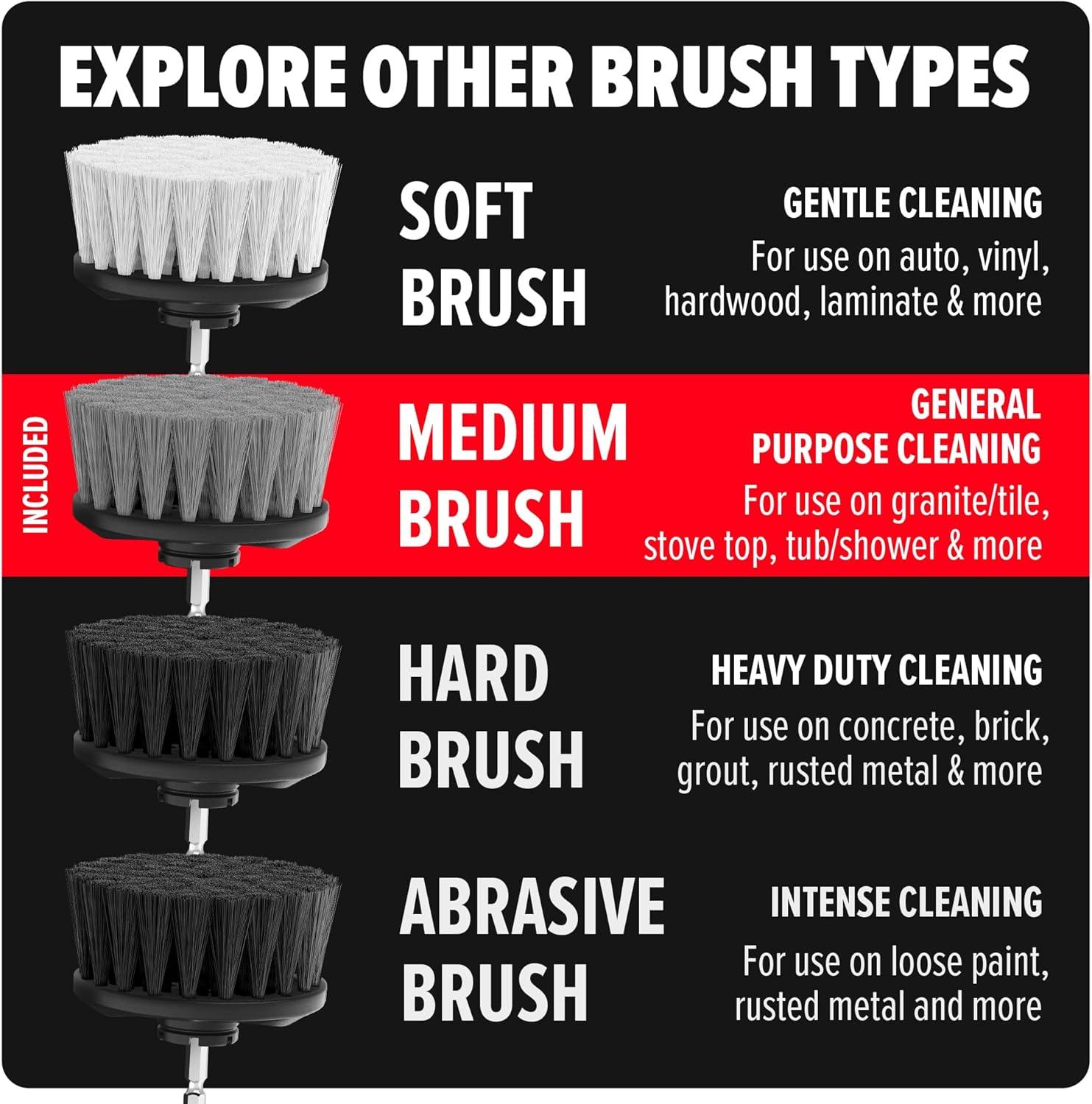 image:imageDirt Devil Abrasive Bristle Cleaning Brush Set 2 Piece 2 and 35 Brushes Included for Use on Concrete Brick and Rusted Metal Intense Cleaning Scrubber Brush Drill Attachment for CleaningMedium Bristle Brush