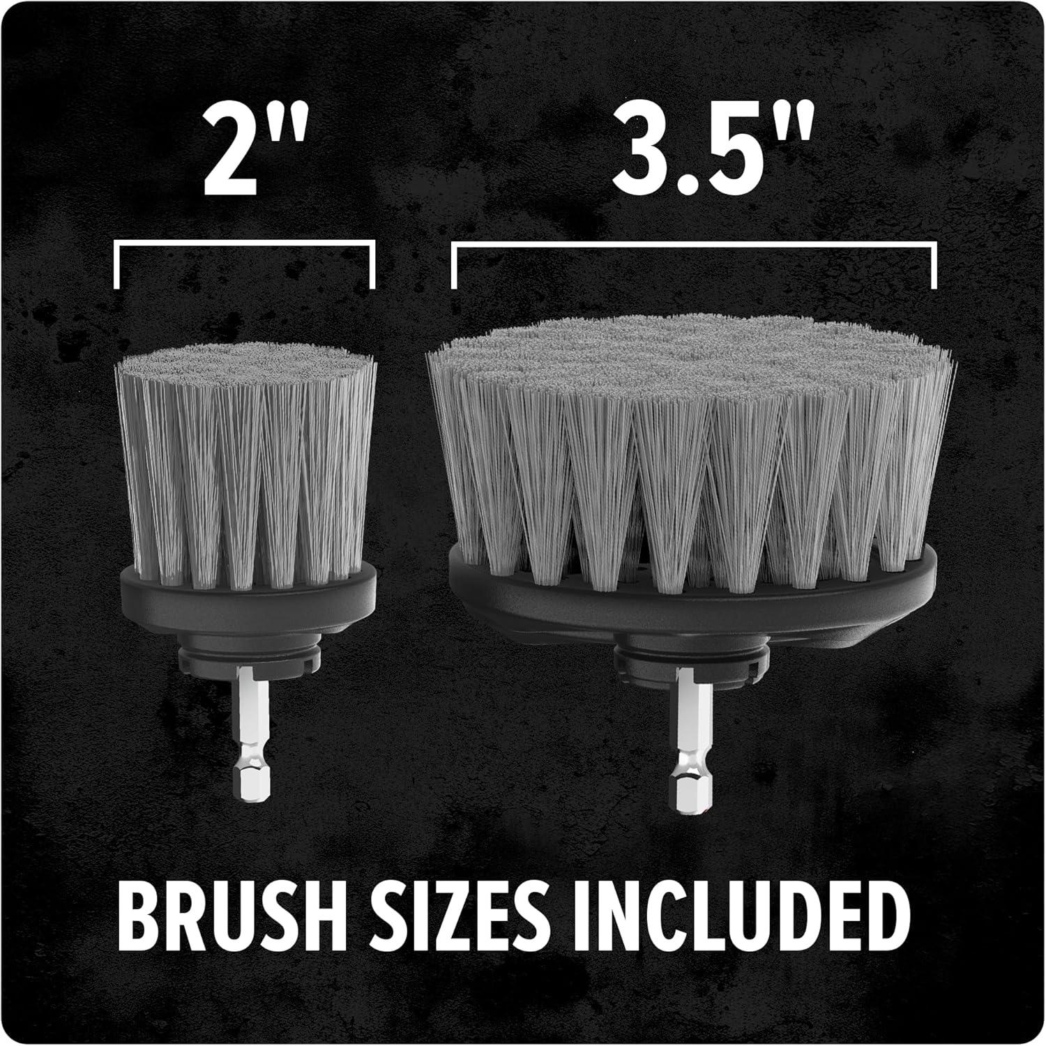 image:imageDirt Devil Abrasive Bristle Cleaning Brush Set 2 Piece 2 and 35 Brushes Included for Use on Concrete Brick and Rusted Metal Intense Cleaning Scrubber Brush Drill Attachment for CleaningMedium Bristle Brush